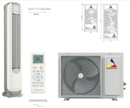 36,000BTU R32 FLOOR STANDING AIR CONDITIONER 240V 50HZ COOLING AND HEATING